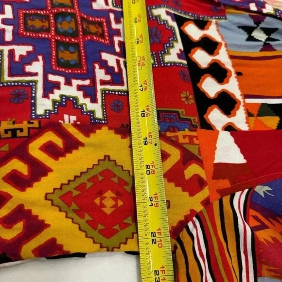 Christian Siriano women’s button down cropped geometric print size L - Picture 4 of 10